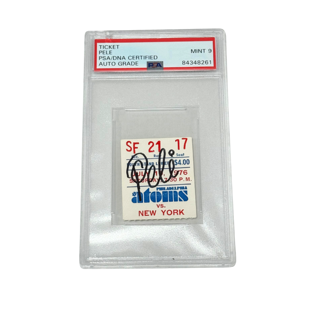 Pele Signed Ticket - PSA Autograph 9