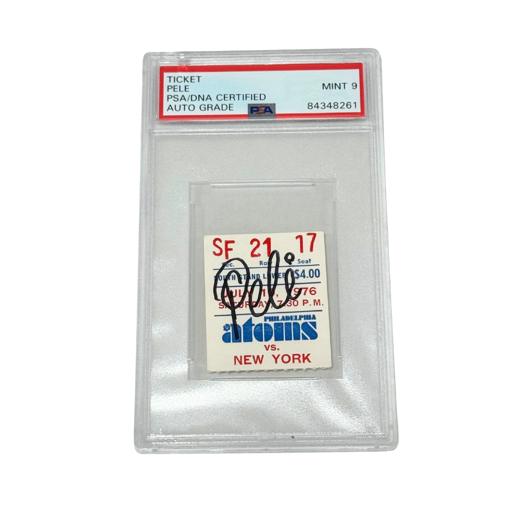 Pele Signed Ticket - PSA Autograph 9