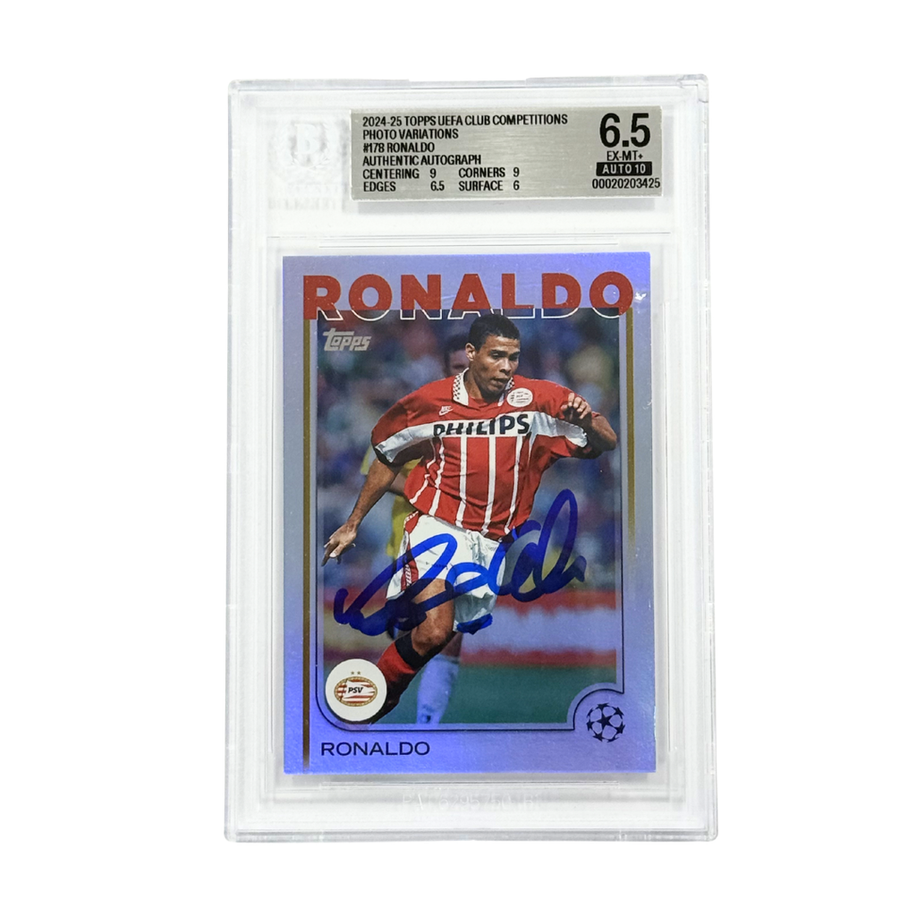 Ronaldo Nazario Signed 2024-25 Topps UCC Photo Variations #178 - BGS 6.5 AUTO 10