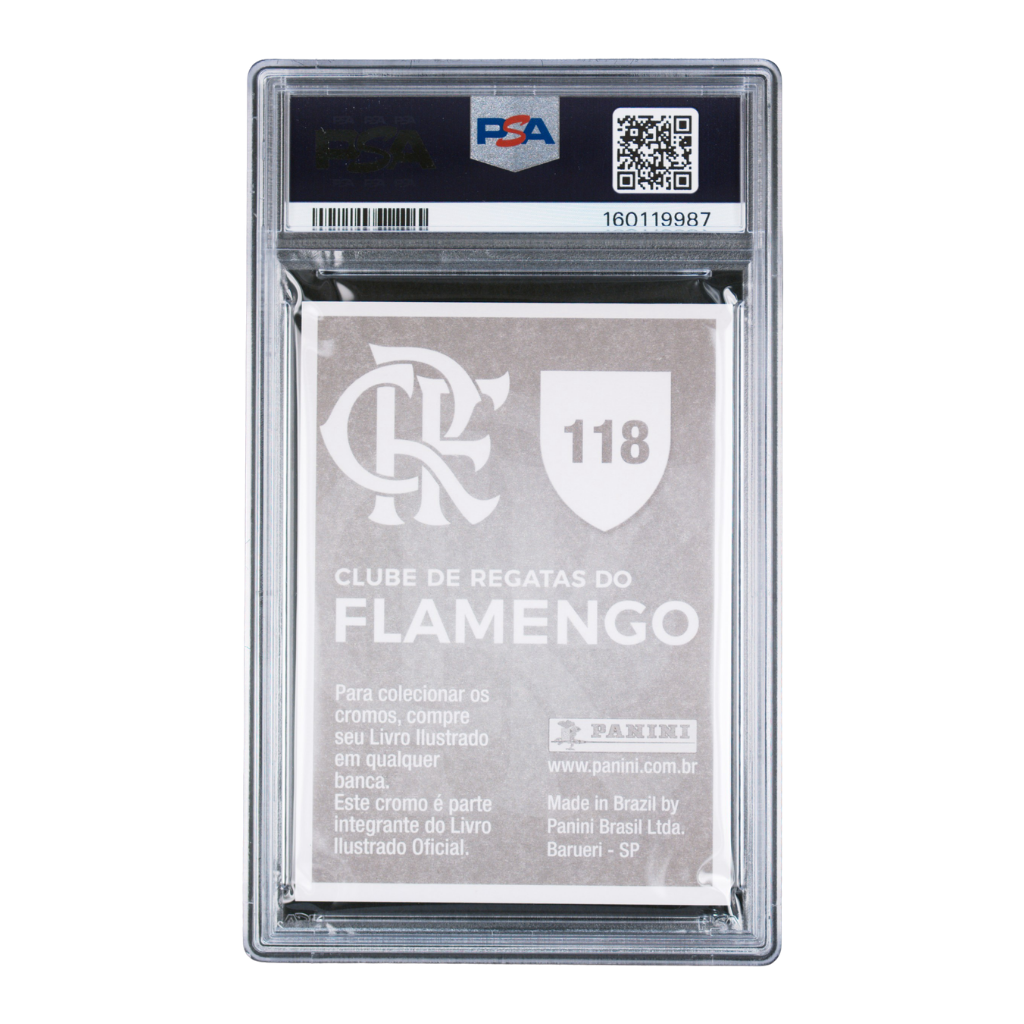 Pele & Zico Dual Signed 2019 Panini Flamengo 100 Anos History - PSA 8 AUTO 10