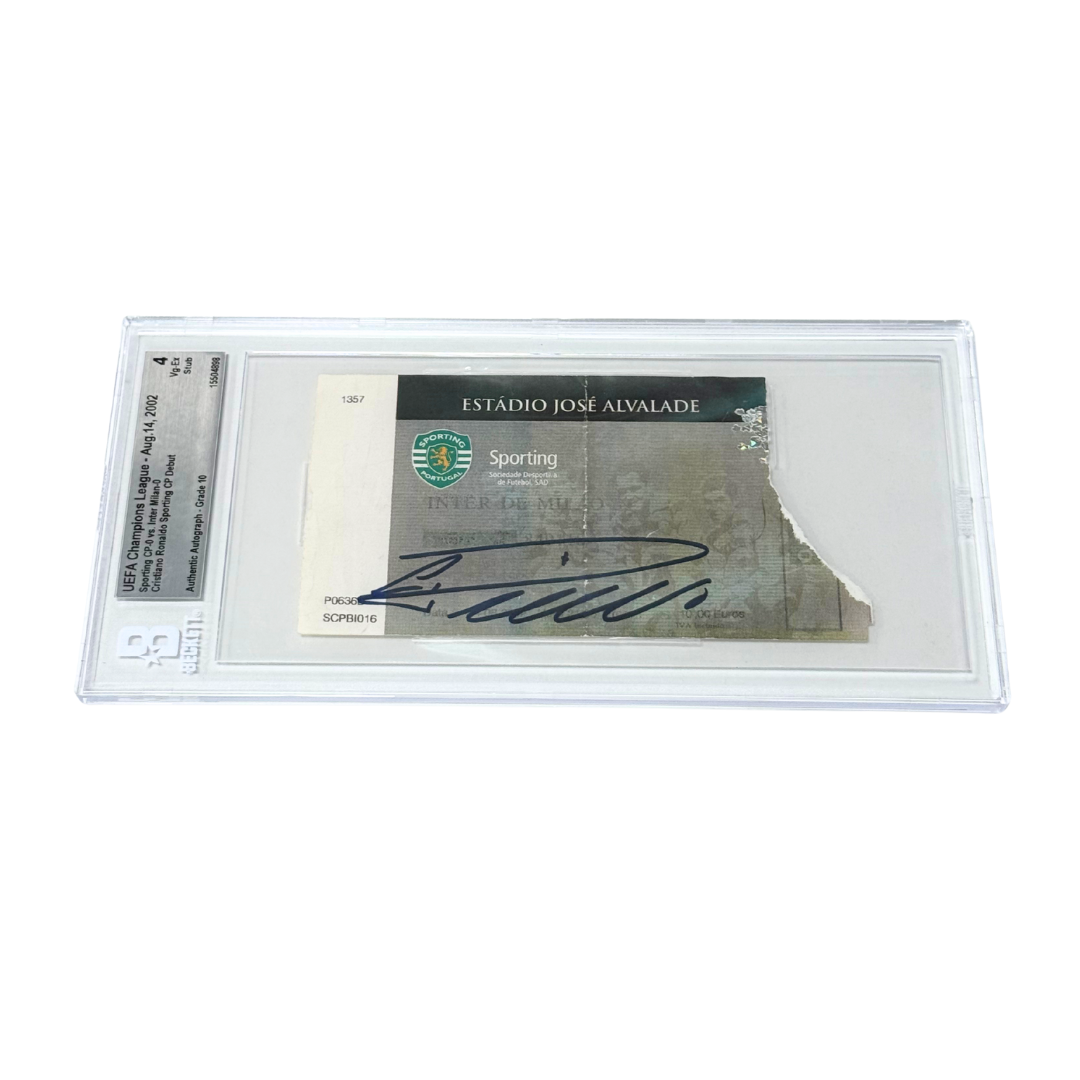 Cristiano Ronaldo Signed 2002 Pro Debut Ticket - BGS 4