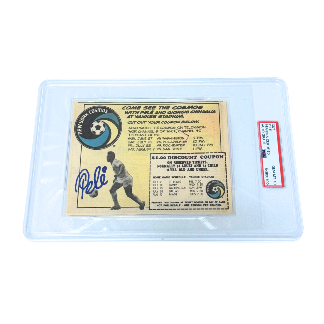 Pele Signed Cut - PSA Autograph 10