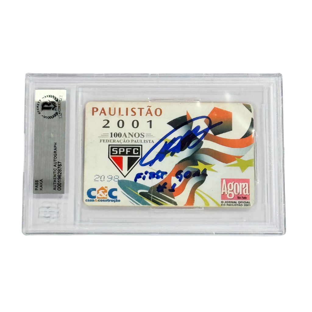 Kaka Signed and Inscribed First Professional Goal Match Pass - BGS Authentic