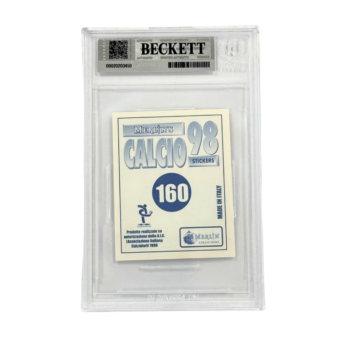 Ronaldo Nazario Signed 1997-98 Merlin Calcio Stickers #160 - BGS 7.5 AUTO 10