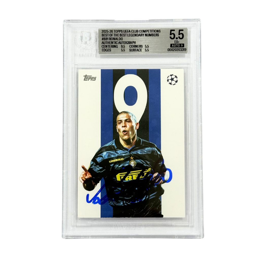 Ronaldo Nazario Signed 2025-26 Topps UCC BEST OF THE BEST - BGS 5.5 AUTO 9