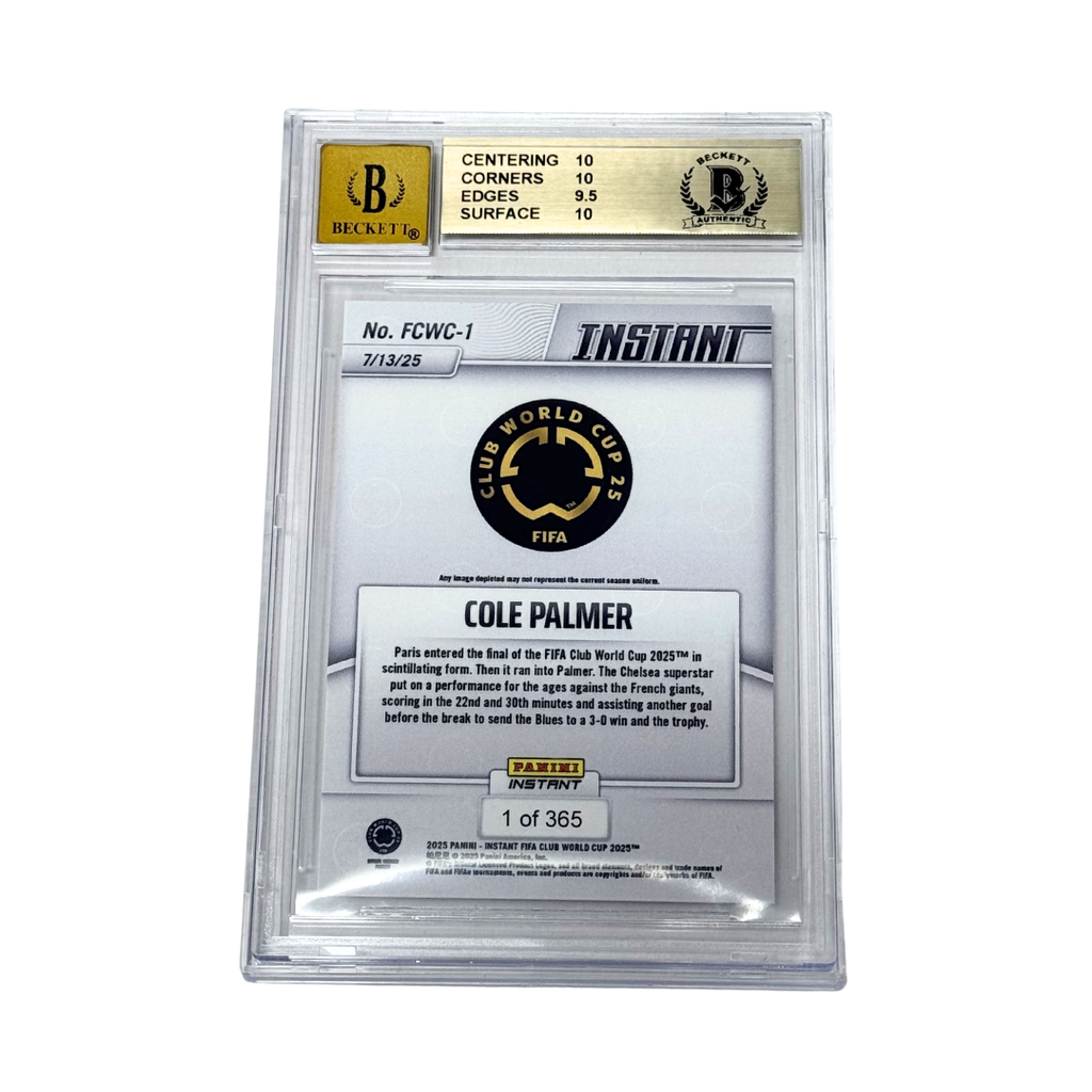 Cole Palmer Signed 2025 Panini Instant FIFA Club World Cup /365 - BGS 10 AUTO 10