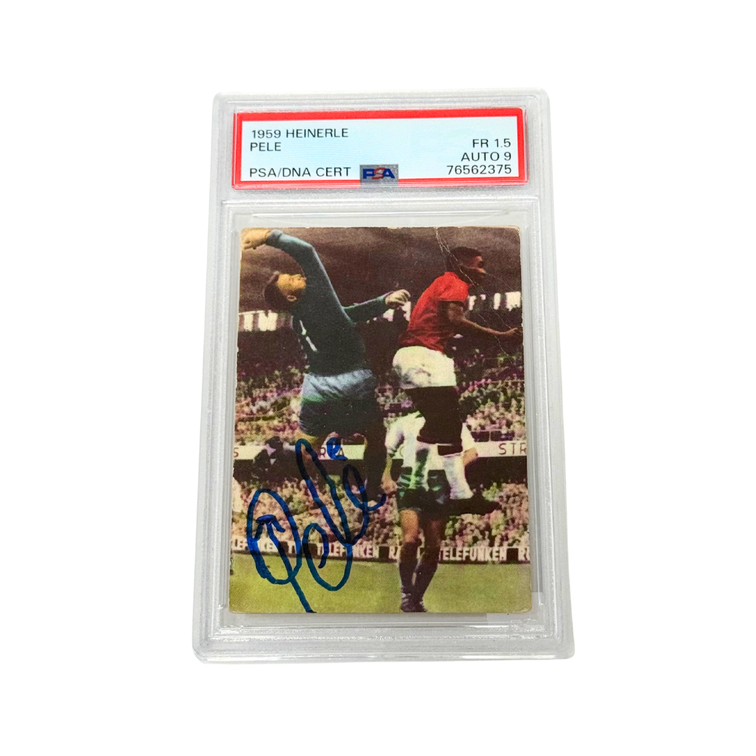 Pele Signed 1959 Heinerle Rookie Card – PSA 1.5 AUTO 9
