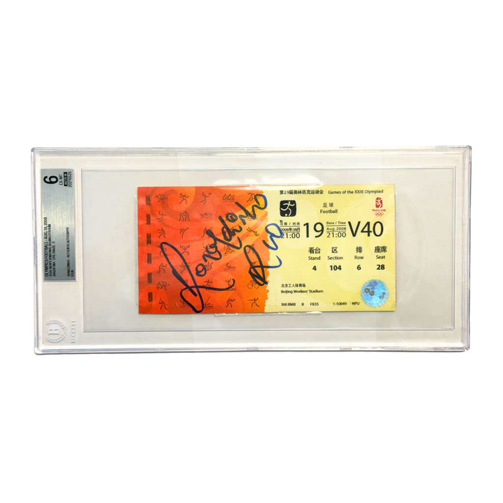 Ronaldinho Signed 2008 Olympic Semi Final - BGS 6 AUTO 10