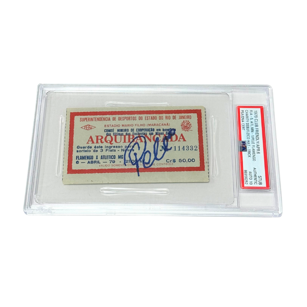 Pele Signed 1979 Ticket - PSA Authentic