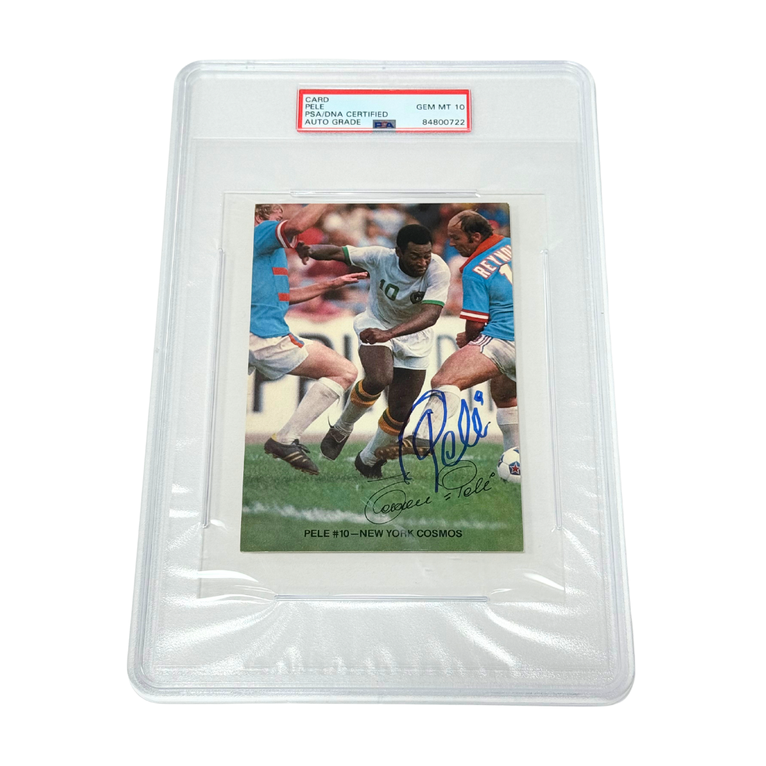Pele Signed Cosmos Large Card - PSA Autograph 10