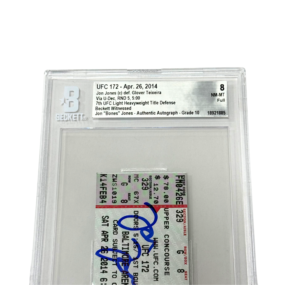 Jon Jones Signed 2014 UFC 172 7th Title Defense vs Teixeira Ticket - BGS 8
