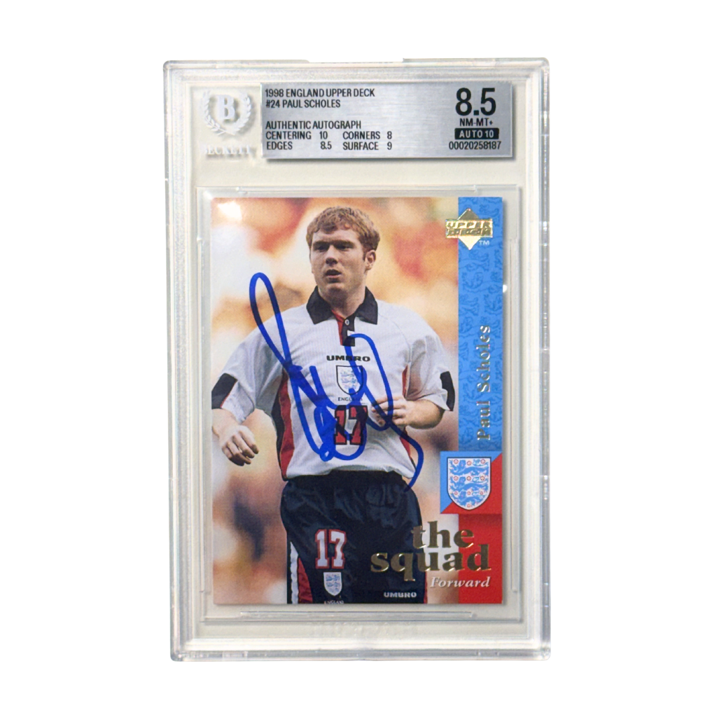 Paul Scholes Signed 1998 England Upper Deck #24 - BGS 8.5 AUTO 10