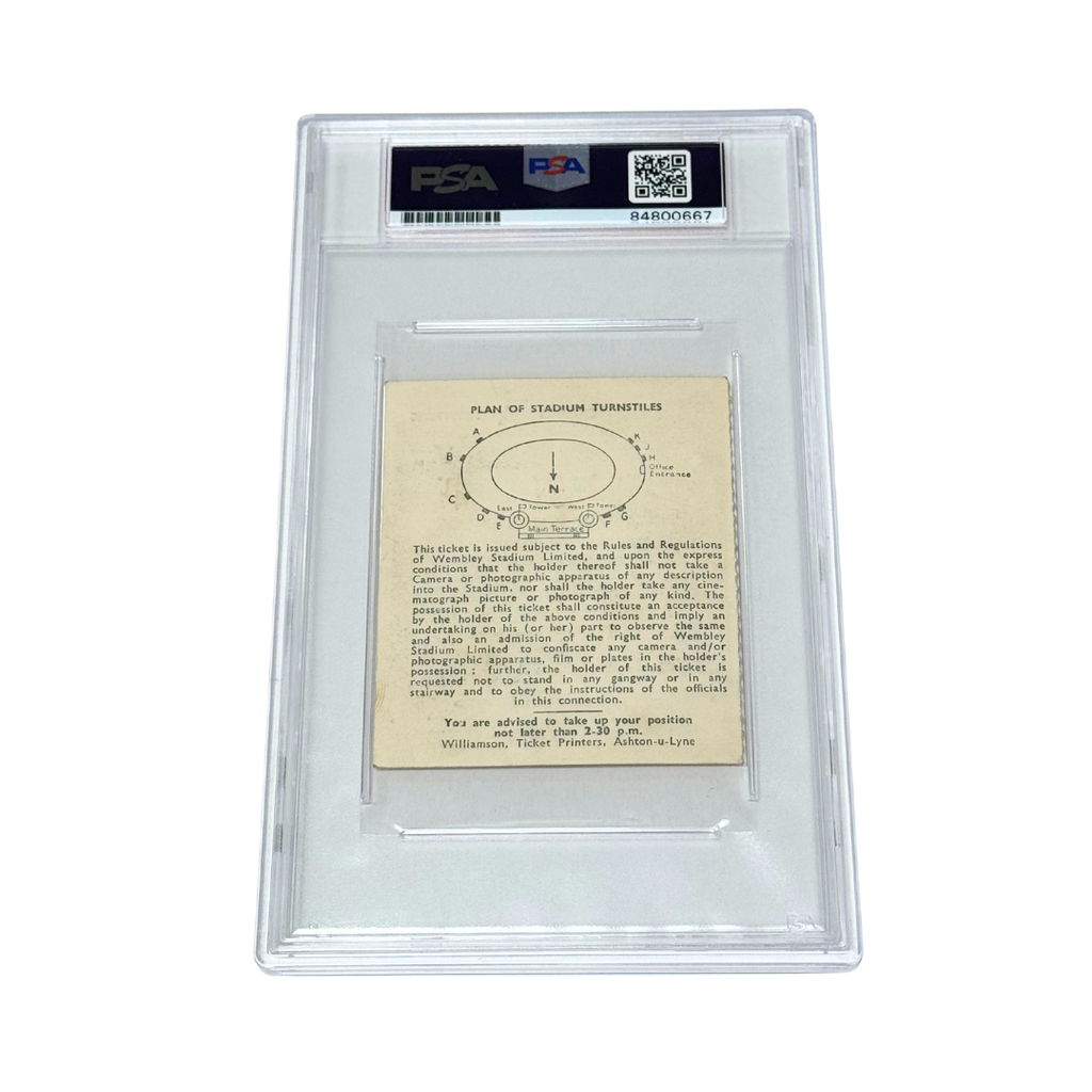 Pele Signed 1963 England vs Brazil Ticket - PSA Autograph 10