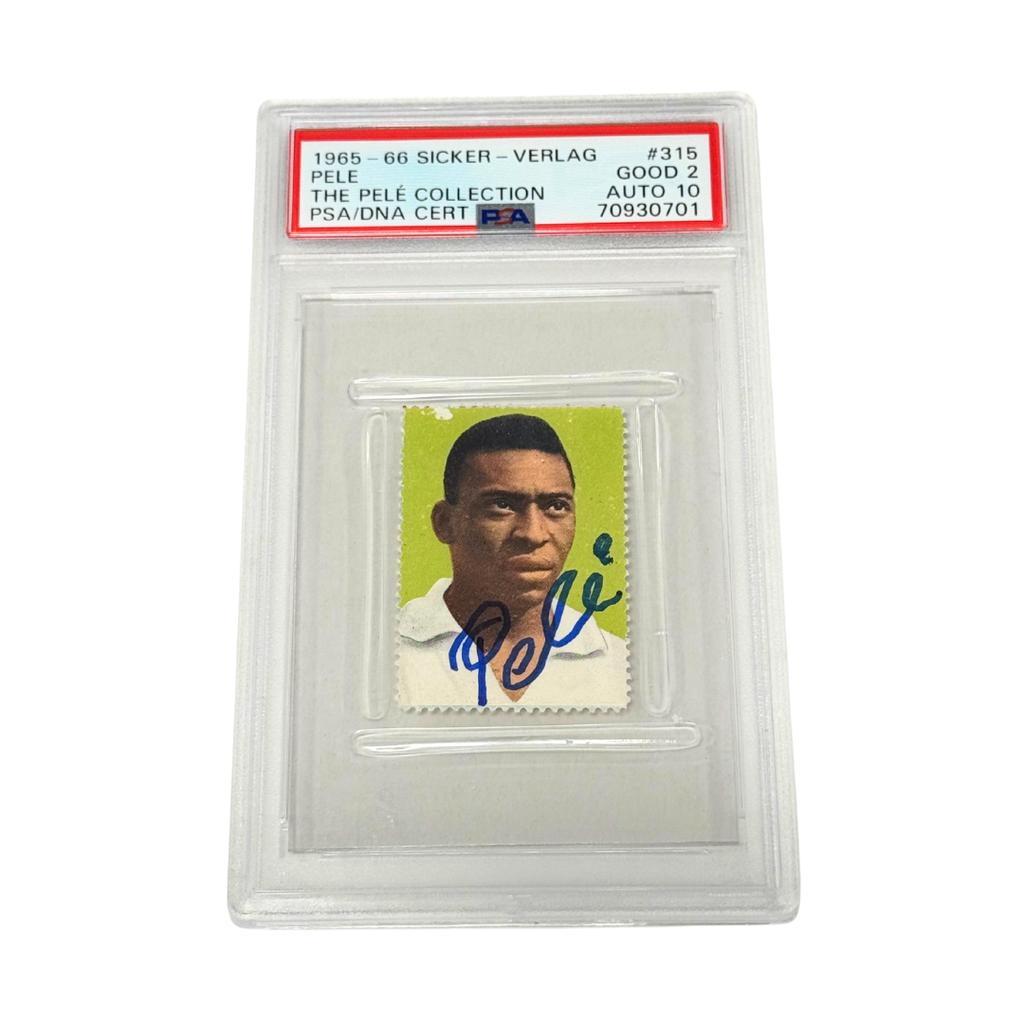 Pele Signed 1965 Sticker - PSA 2