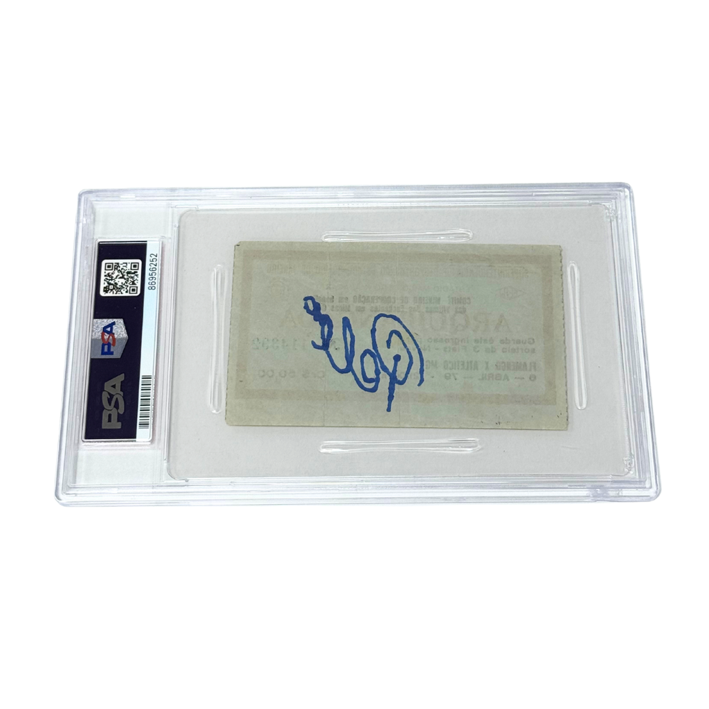 Pele Signed 1979 Ticket - PSA Authentic