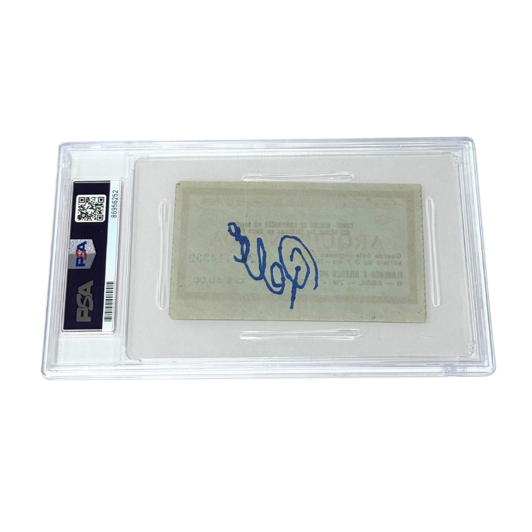 Pele Signed 1979 Ticket - PSA Authentic