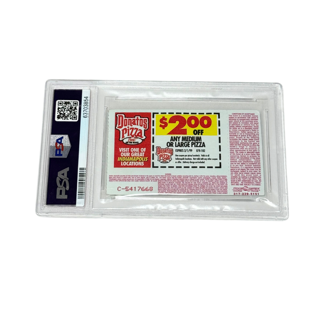 Peyton Manning Signed NFL Debut Ticket - PSA 4