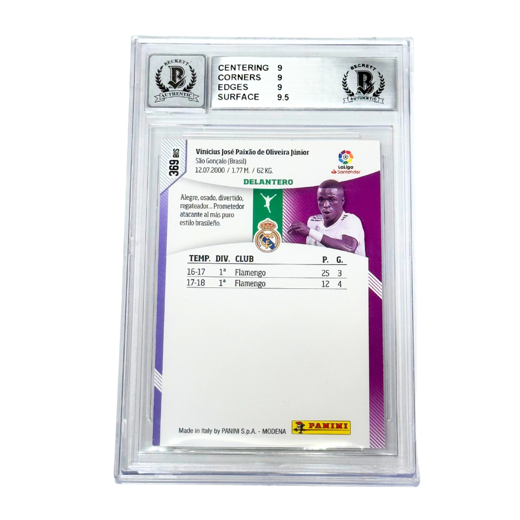 Vinicius Jr Signed 2018-19 Panini Megacracks #369 Rookie Card – BGS 9 AUTO 10