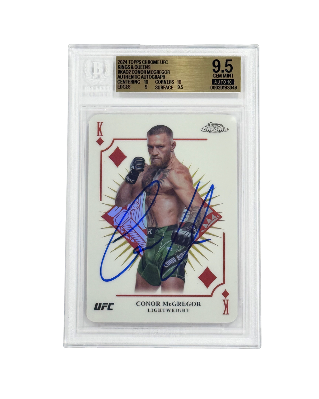 Conor McGregor Signed 2024 Topps Chrome UFC Kings & Queens - BGS 9.5 AUTO 10
