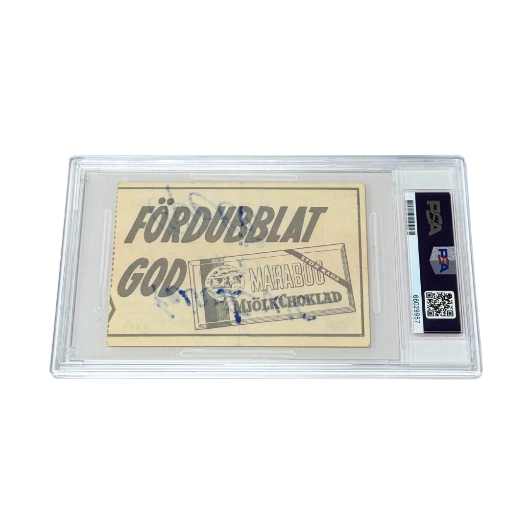 Pele Signed & Inscribed 1958 World Cup First Goal Ticket - PSA 2