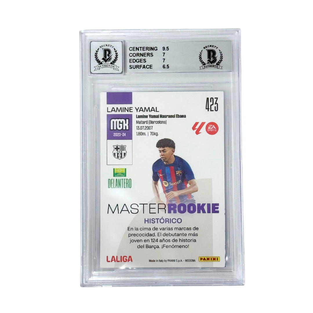 Lamine Yamal Signed 2023 Panini Megacracks Master Rookie Card - BGS 7 AUTO 10