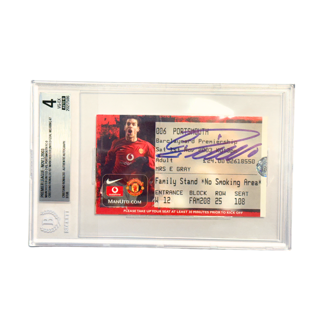 Cristiano Ronaldo Signed 2003 1st Utd Goal Wearing #7 - BGS 4 AUTO 10