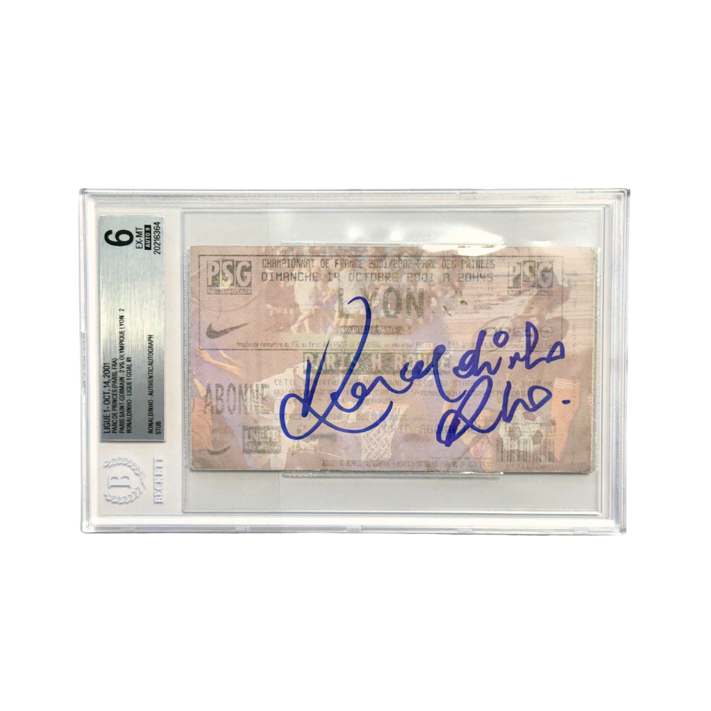 Ronaldinho Signed 2001 First European Cup Goals R10 - BGS 6 AUTO 9