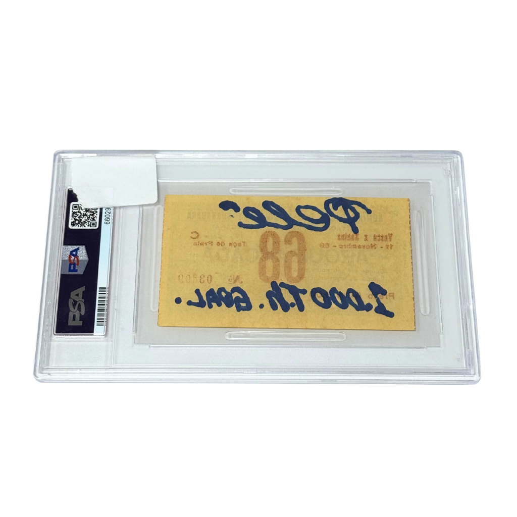 Pele Signed & Inscribed 1000th Goal Ticket - PSA 3