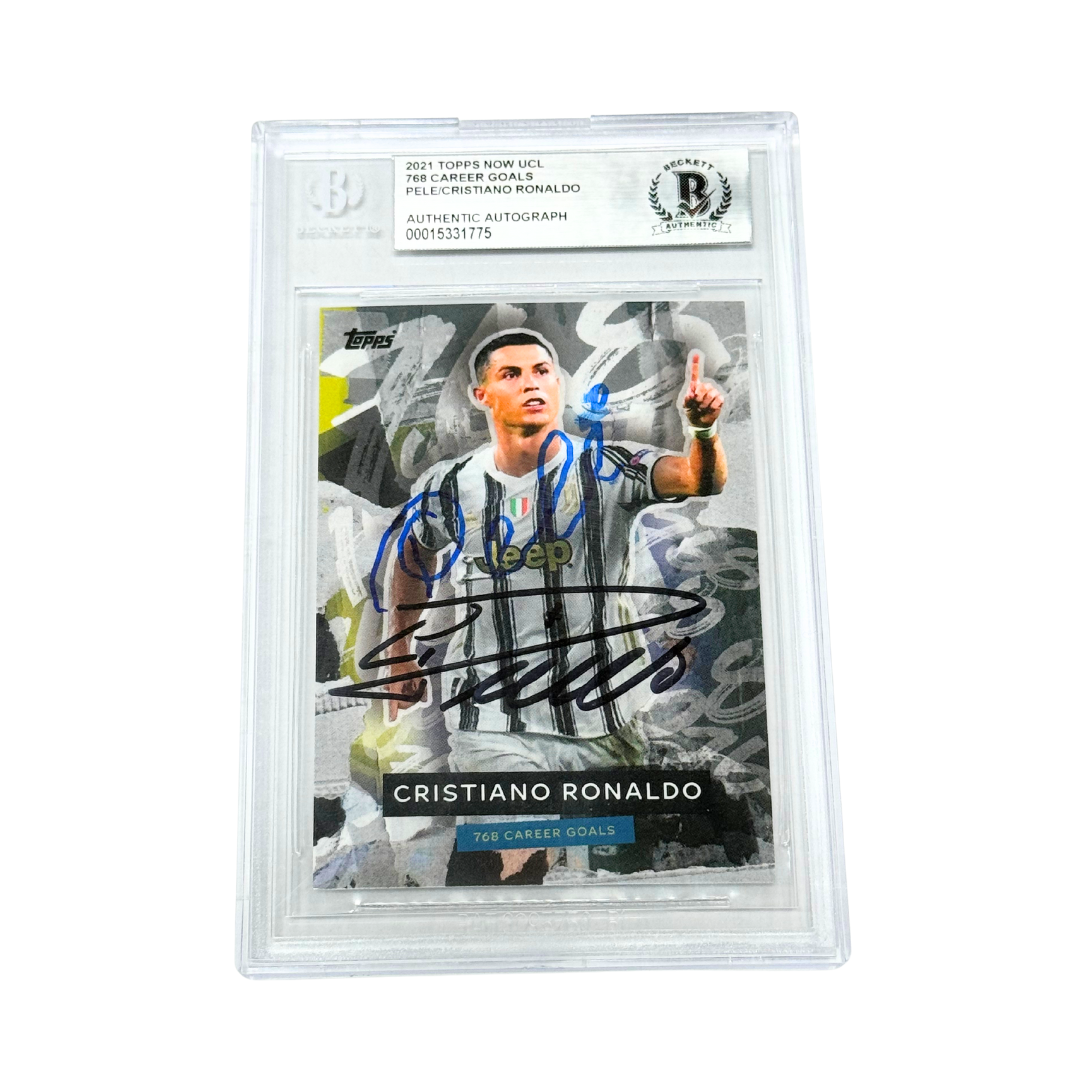 Cristiano Ronaldo & Pele Signed Trading Card - BGS Authentic