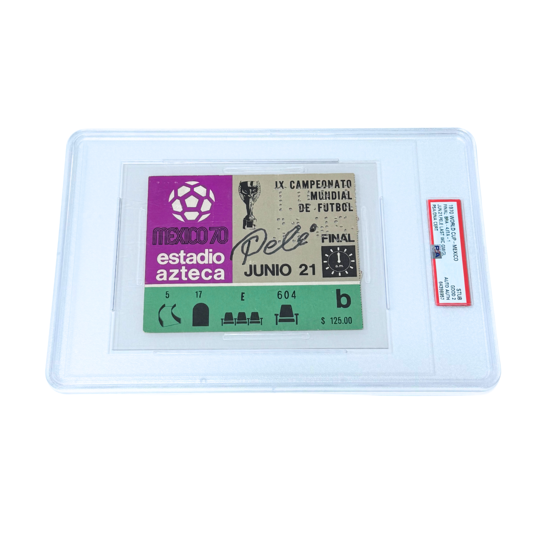 Pele Signed 1970 World Cup Final Ticket - PSA 2
