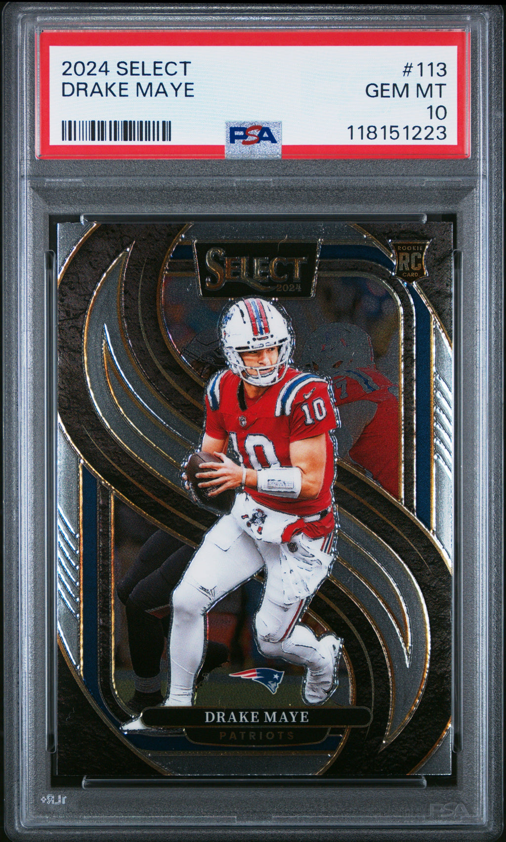 Graded 2024 Panini Select Drake Maye #113 Rookie RC Football Card PSA 10 Gem Mint