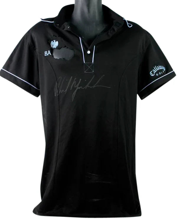 Phil Mickelson Authentic Signed Match Used Barclays Golf Shirt PSA/DNA