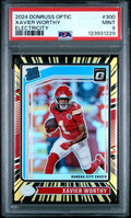 Graded 2024 Donruss Optic Xavier Worthy #300 Electricity /75 Rookie RC Football Card PSA 9 Mint
