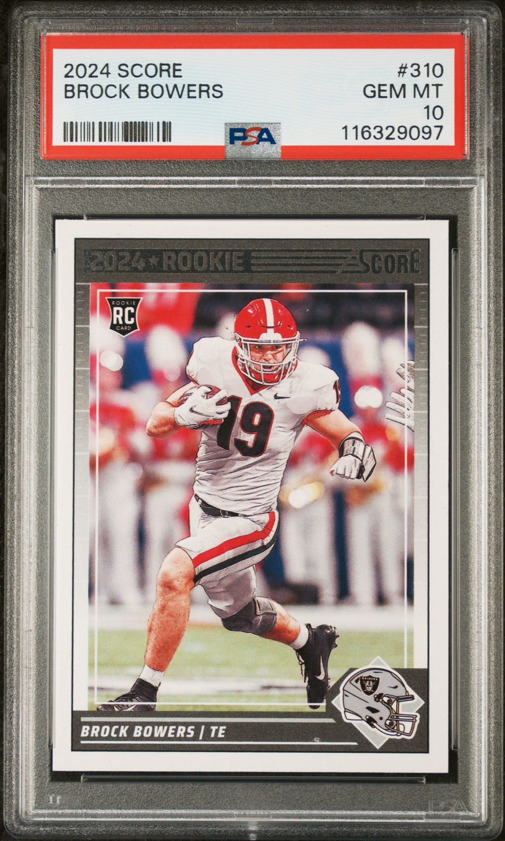 Graded 2024 Panini Score Brock Bowers #310 Rookie RC Football Card PSA 10 Gem Mint