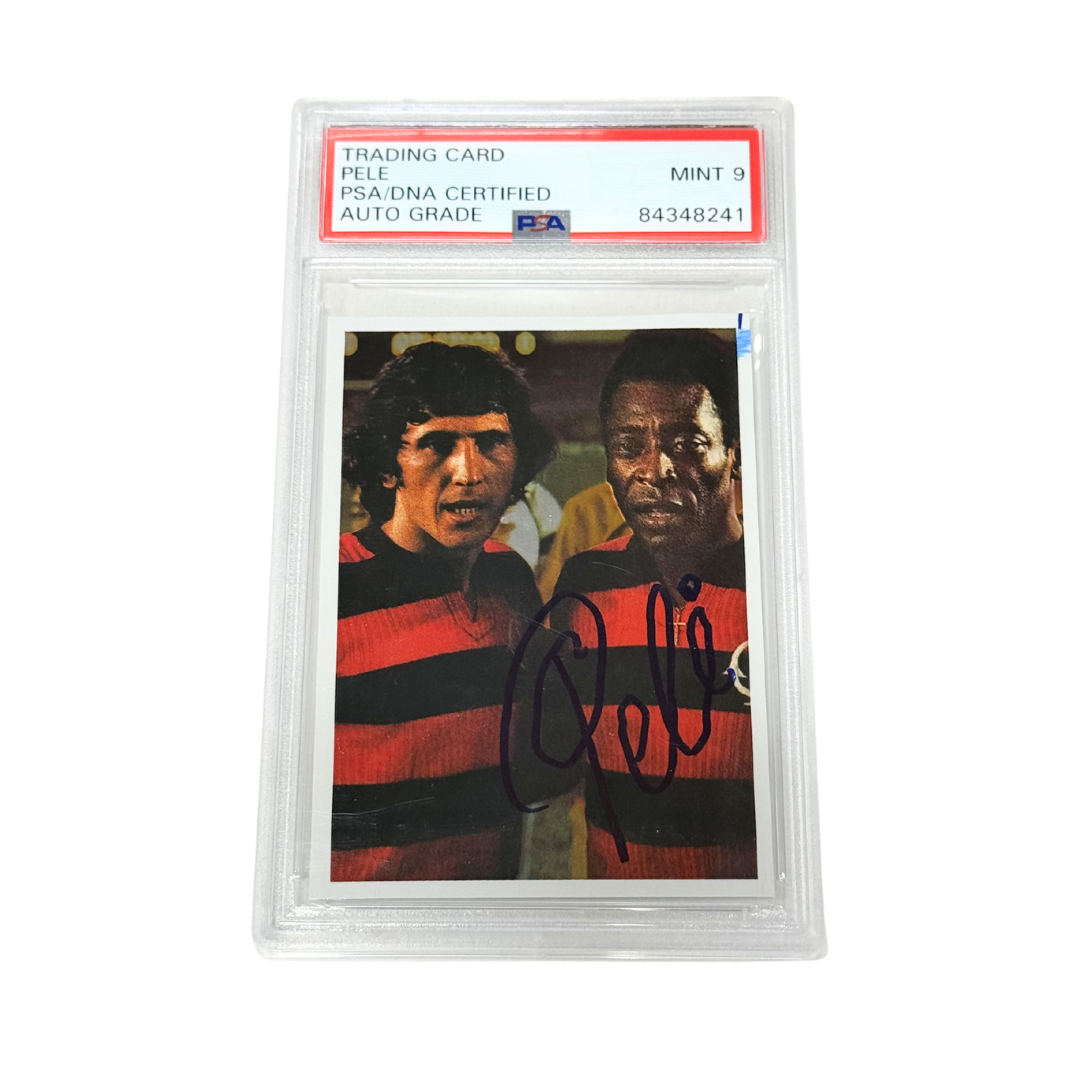 Pele Signed 2019 Panini Flamengo 100 Anos History Pele #118 - PSA Autograph 9