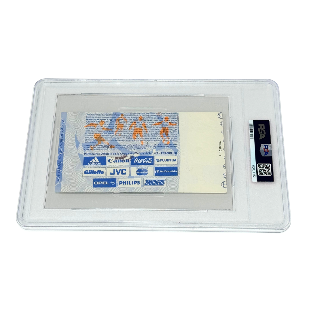 Ronaldo Nazario Signed 1998 World Cup R9 Debut Ticket - PSA 2