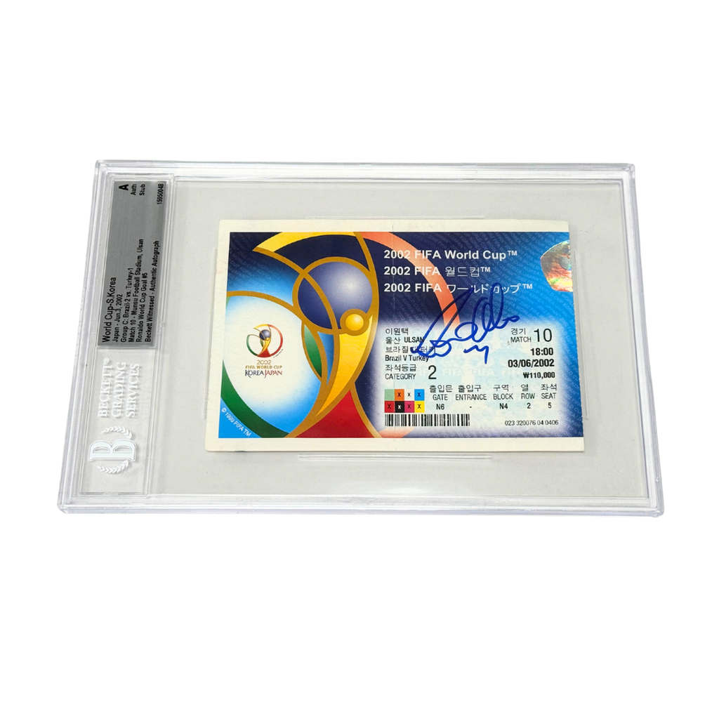 Ronaldo Nazario Signed 2002 World Cup Brazil/Turkey Ticket - BGS Authentic