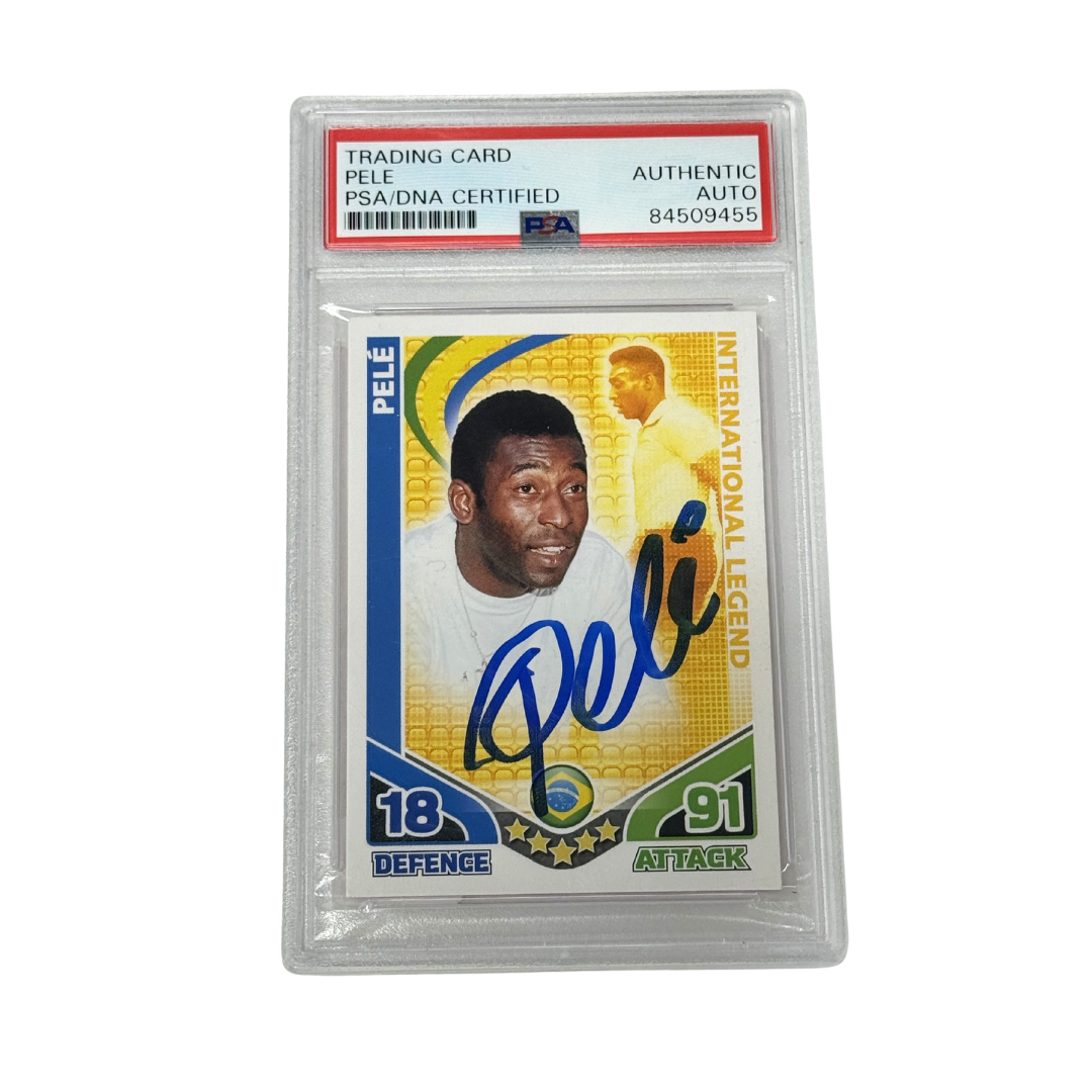 Pele Signed Match Attax Card - PSA Authentic