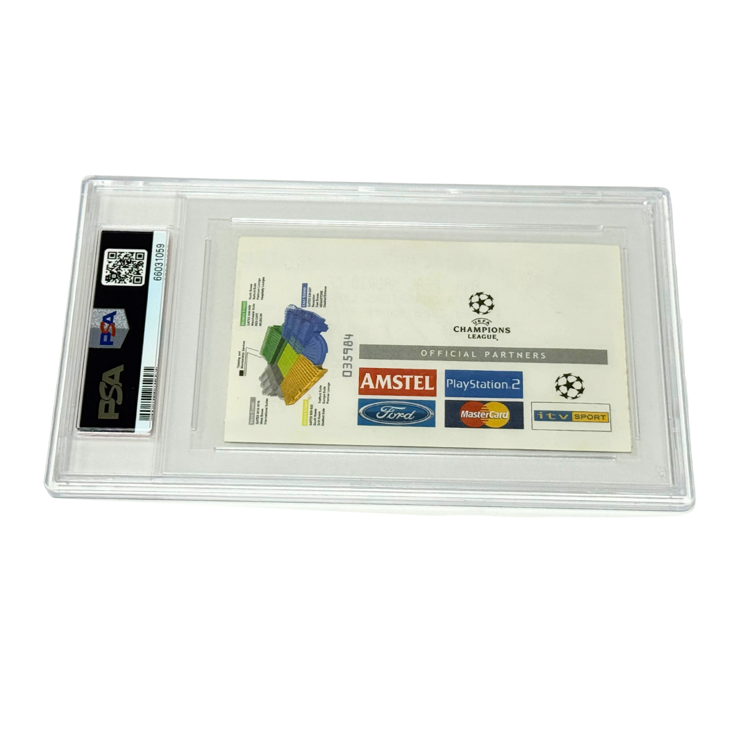 Ronaldo Nazario Signed 2003 R9 Only UCL Hat Trick Ticket - PSA 6