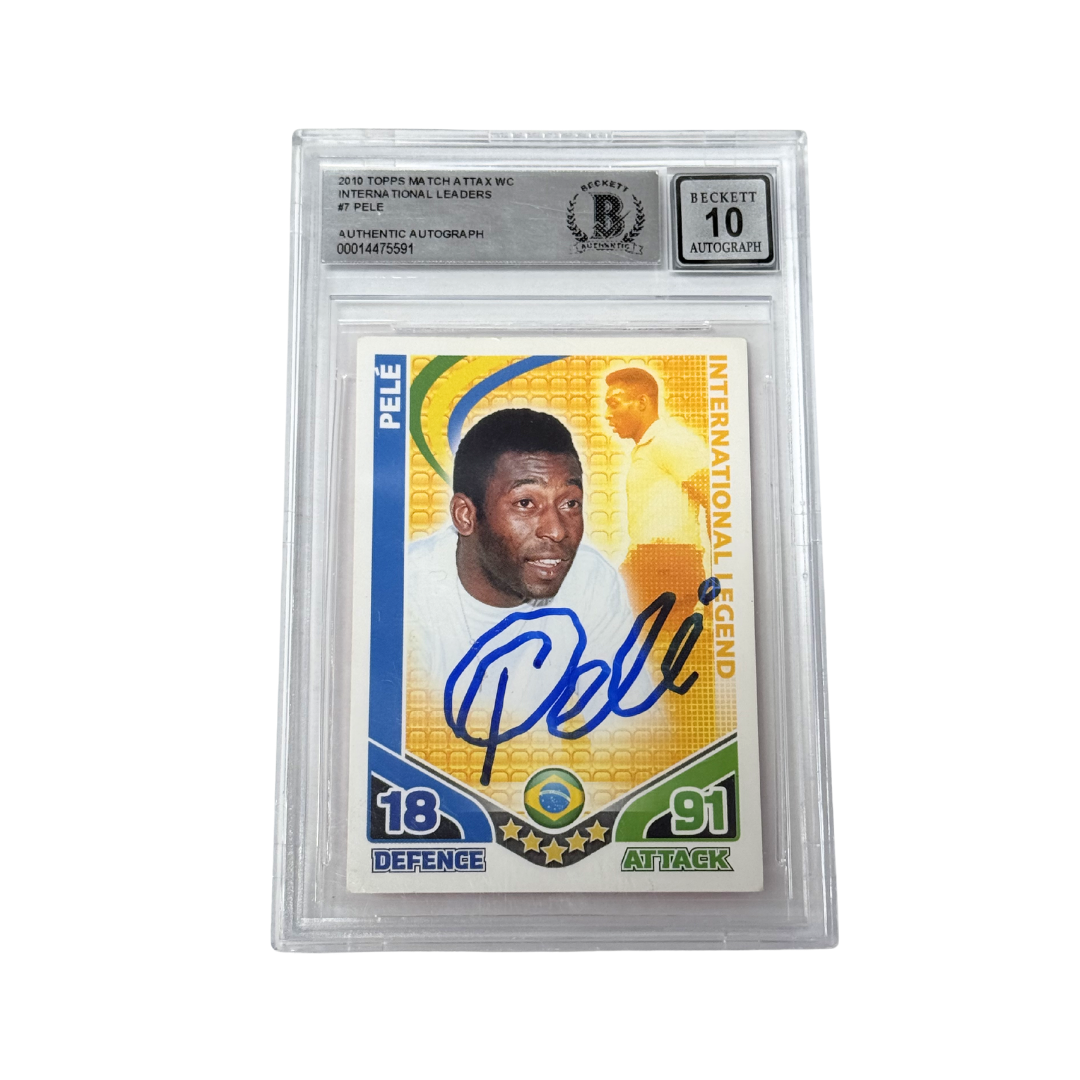 Pele Signed Match Attax Card - BGS Autograph 10
