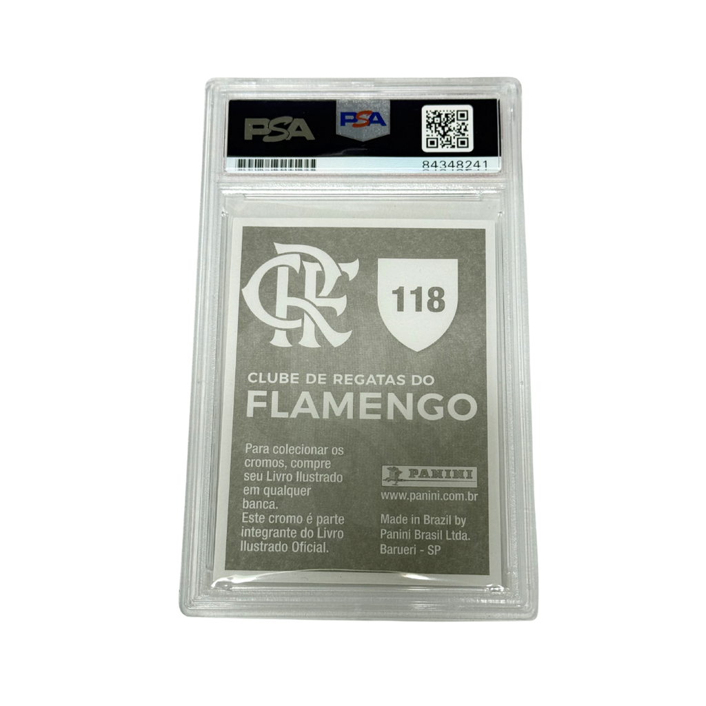 Pele Signed 2019 Panini Flamengo 100 Anos History Pele #118 - PSA Autograph 9
