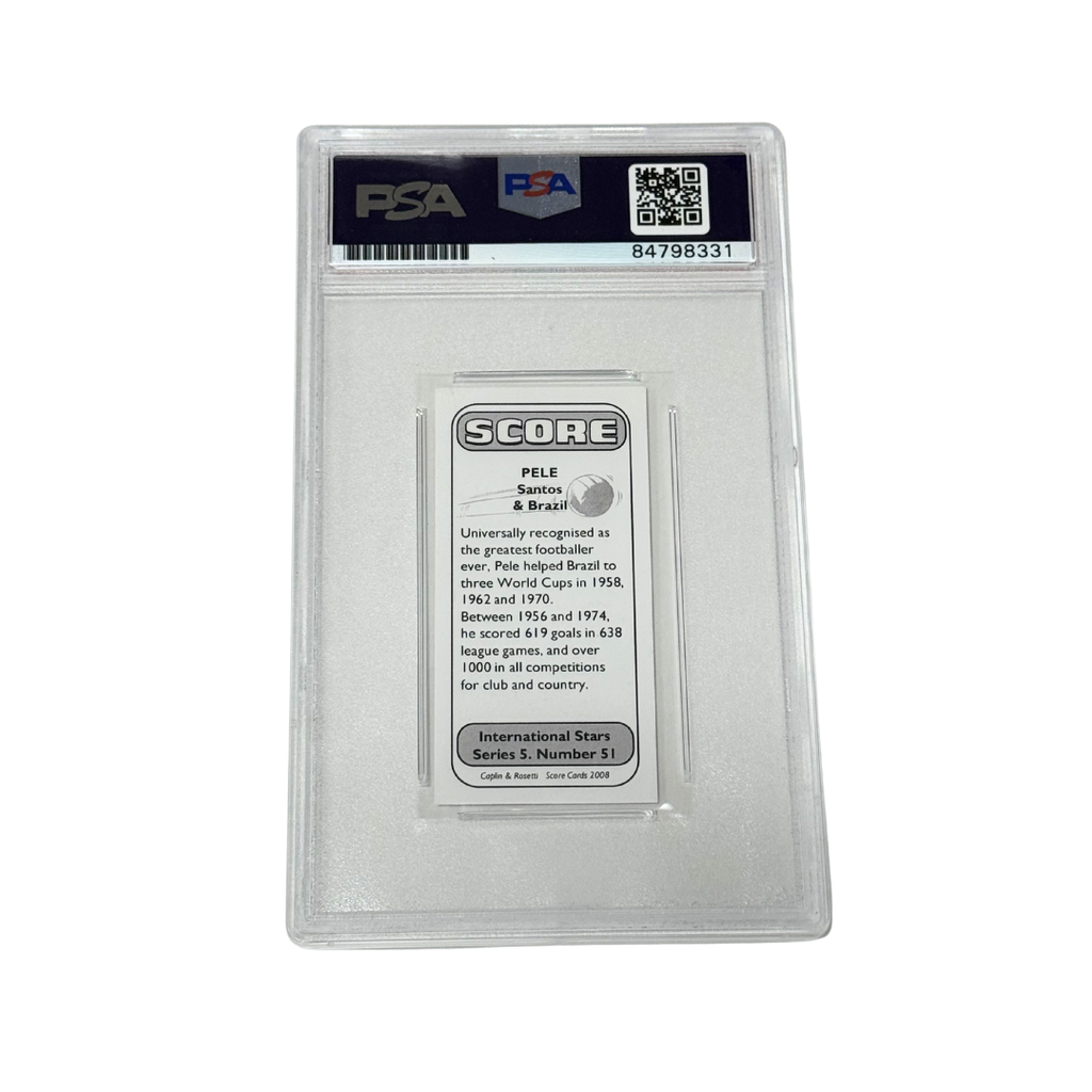 Pele Signed Mini Score Card - PSA Autograph 10