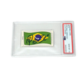 Pele Signed The Sun Card Brazil Flag - PSA Autograph 10