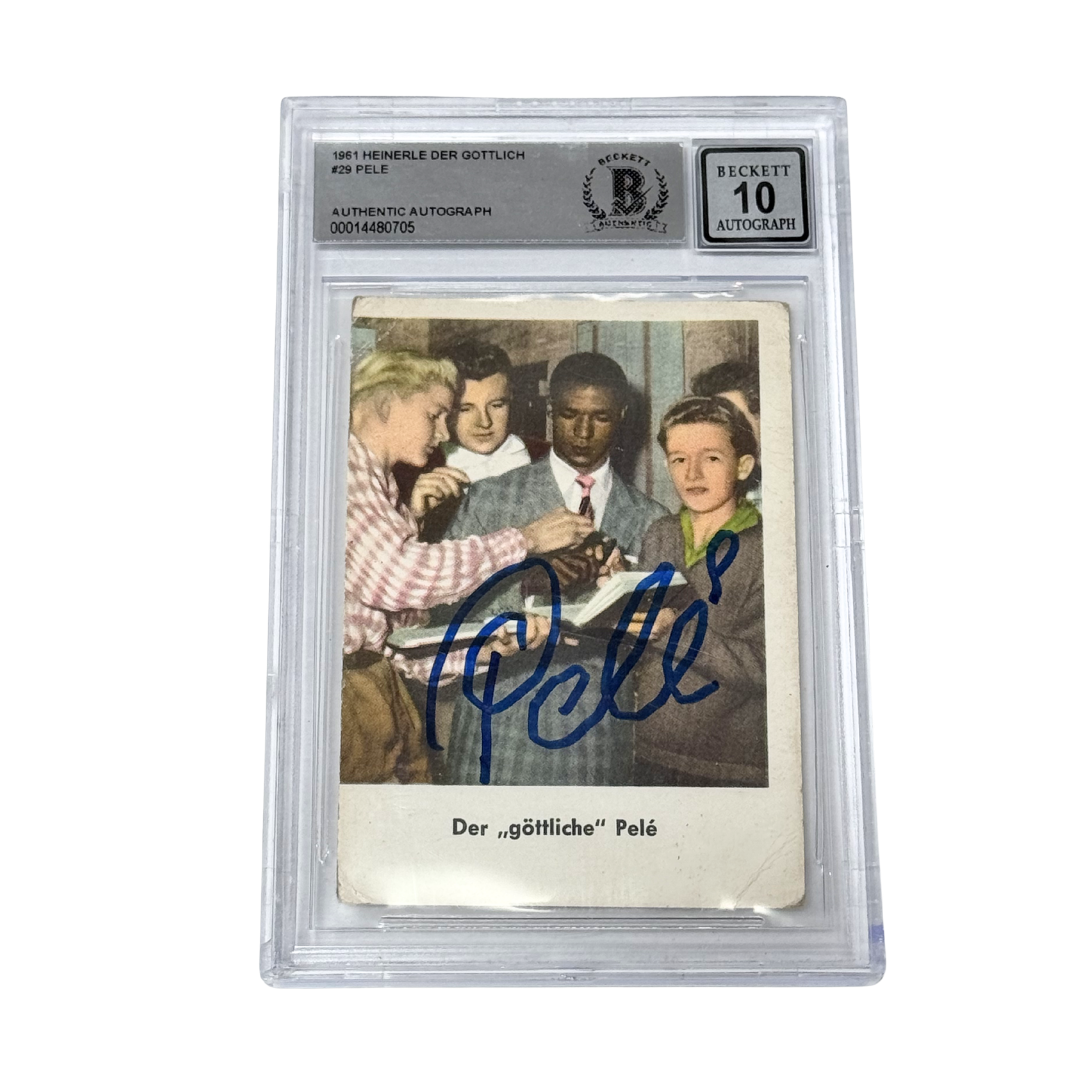 Pele Signed 1961 Heinerle Der Gottlich #29 - BGS Autograph 10