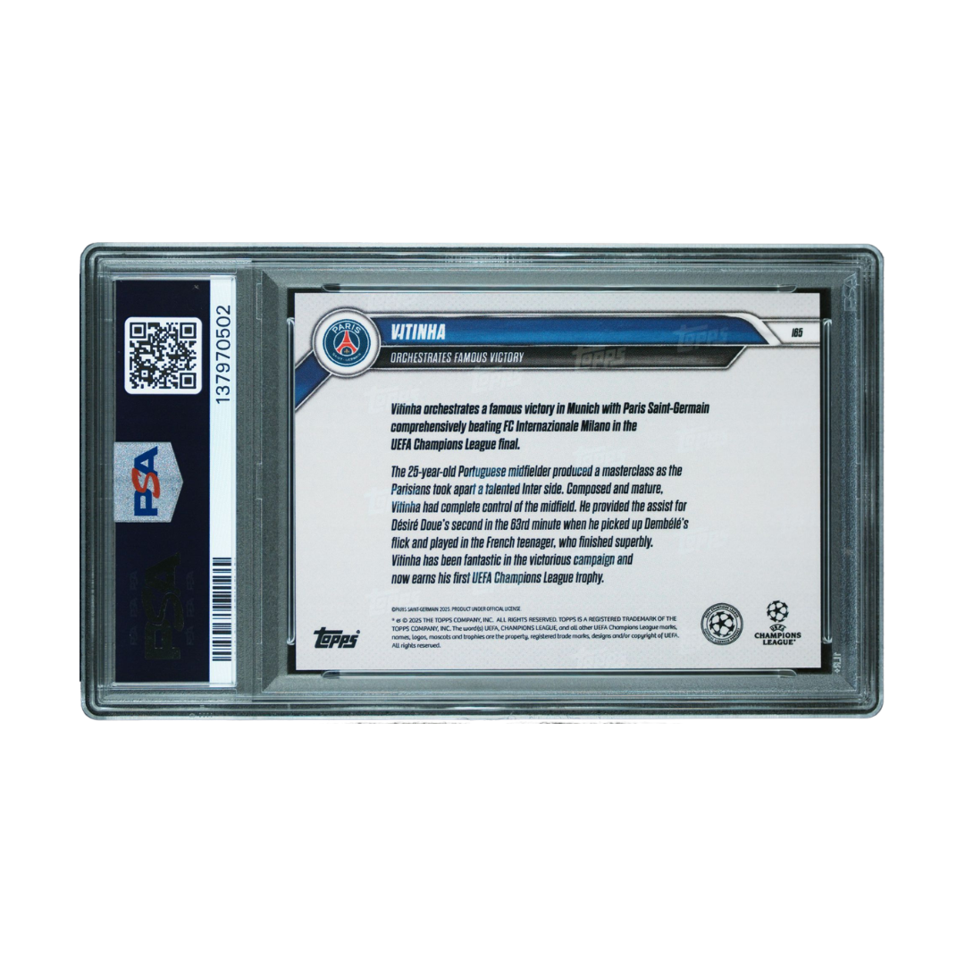 Vitinha Signed 2024 Topps Now UCL Image Variation – PSA 9 AUTO 10