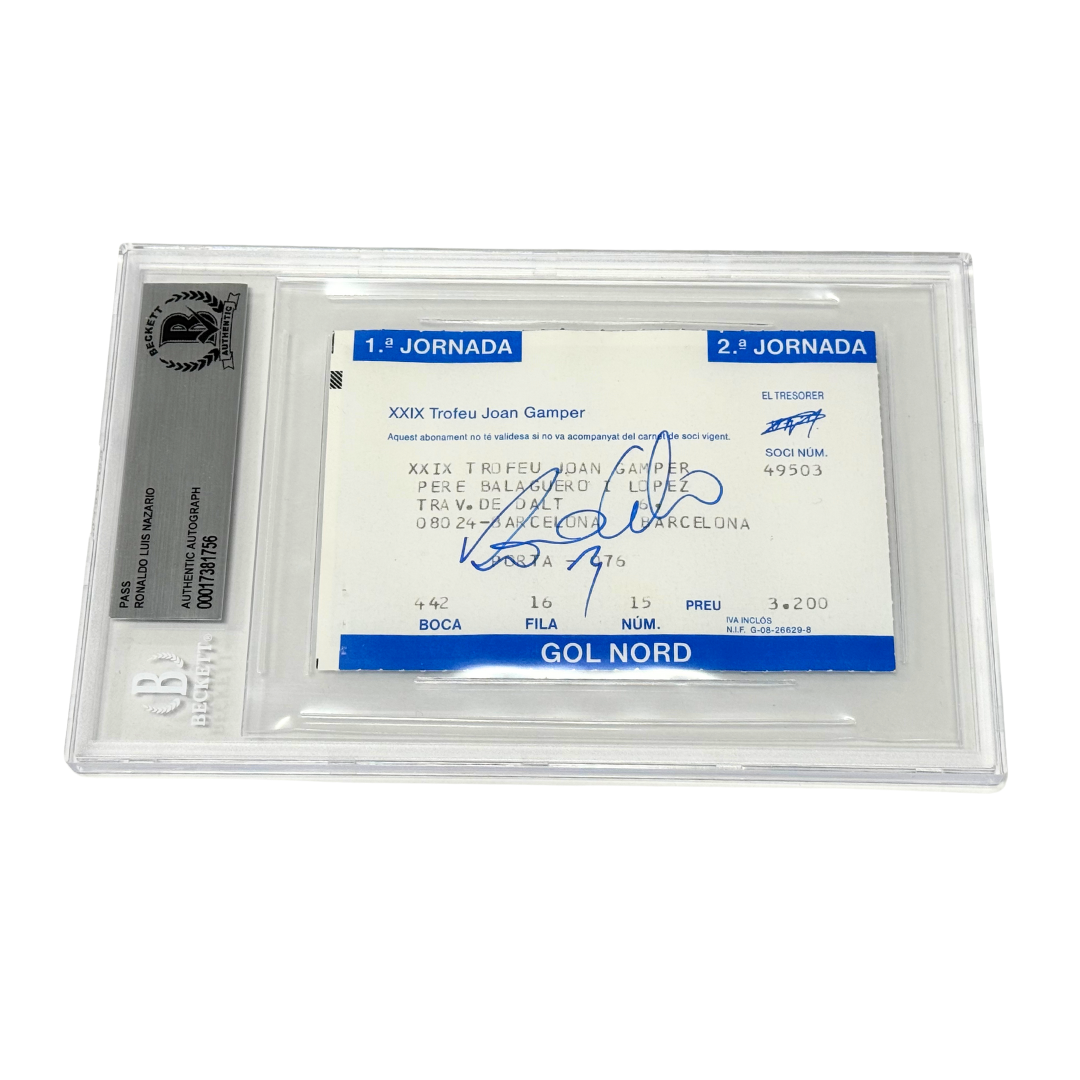 Ronaldo Nazario Signed Pass - BGS Authentic
