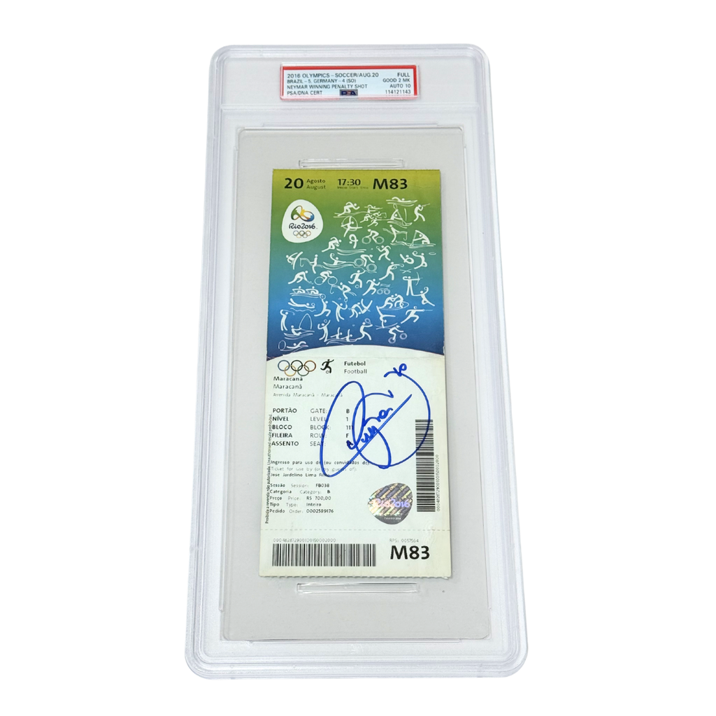 Neymar Jr Signed 2016 Olympic Final Gold Medal Ticket - PSA 2