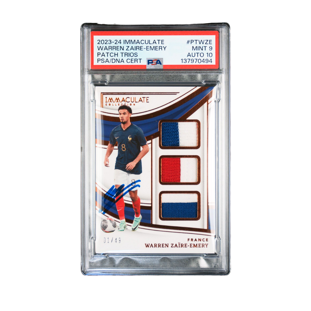 Warren Zaire-Emery Signed 2023-24 Panini Immaculate Patch Trios /49 - PSA 9