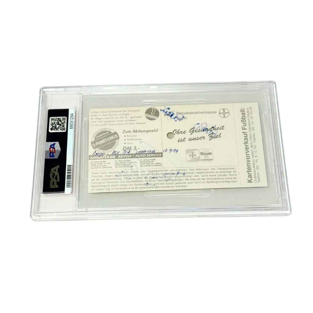 Ronaldo Nazario Signed & Inscribed 1994 EURO Debut/Hat Trick Ticket - PSA Authentic