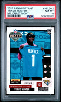 Graded 2025 Panini Instant Travis Hunter #NFLDN2 NFL Draft Night Rookie RC Football Card PSA 8 Near Mint